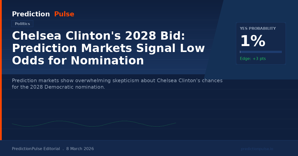 Chelsea Clinton's 2028 Bid: Prediction Markets Signal Low Odds for Nomination